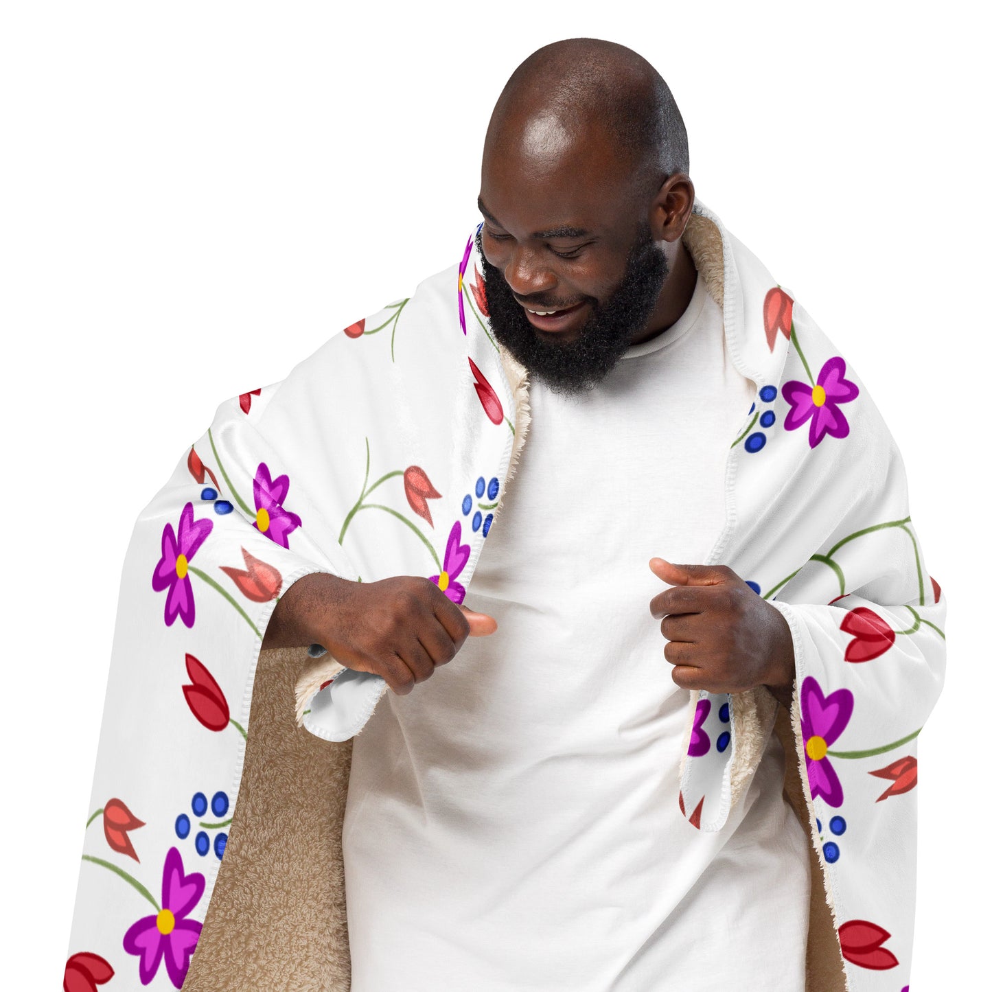 Roots Floral Sherpa blanket