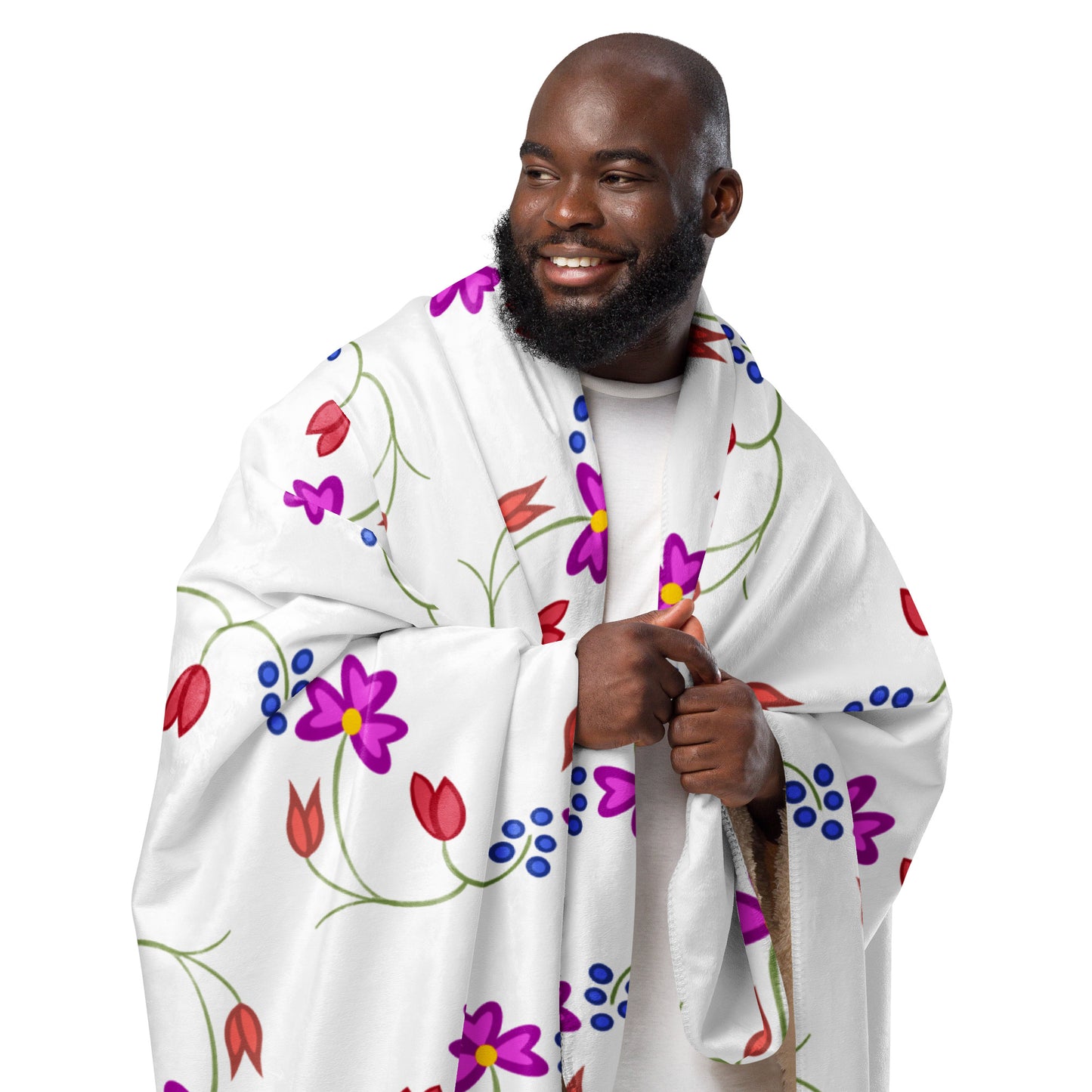 Roots Floral Sherpa blanket