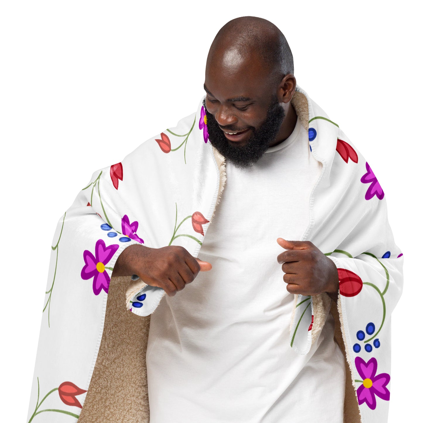 Roots Floral Sherpa blanket
