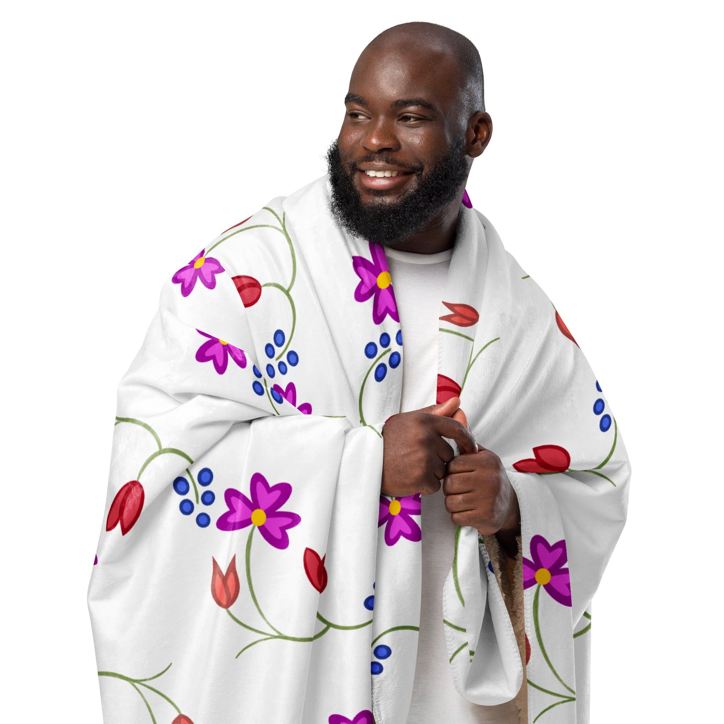 Roots Floral Sherpa blanket