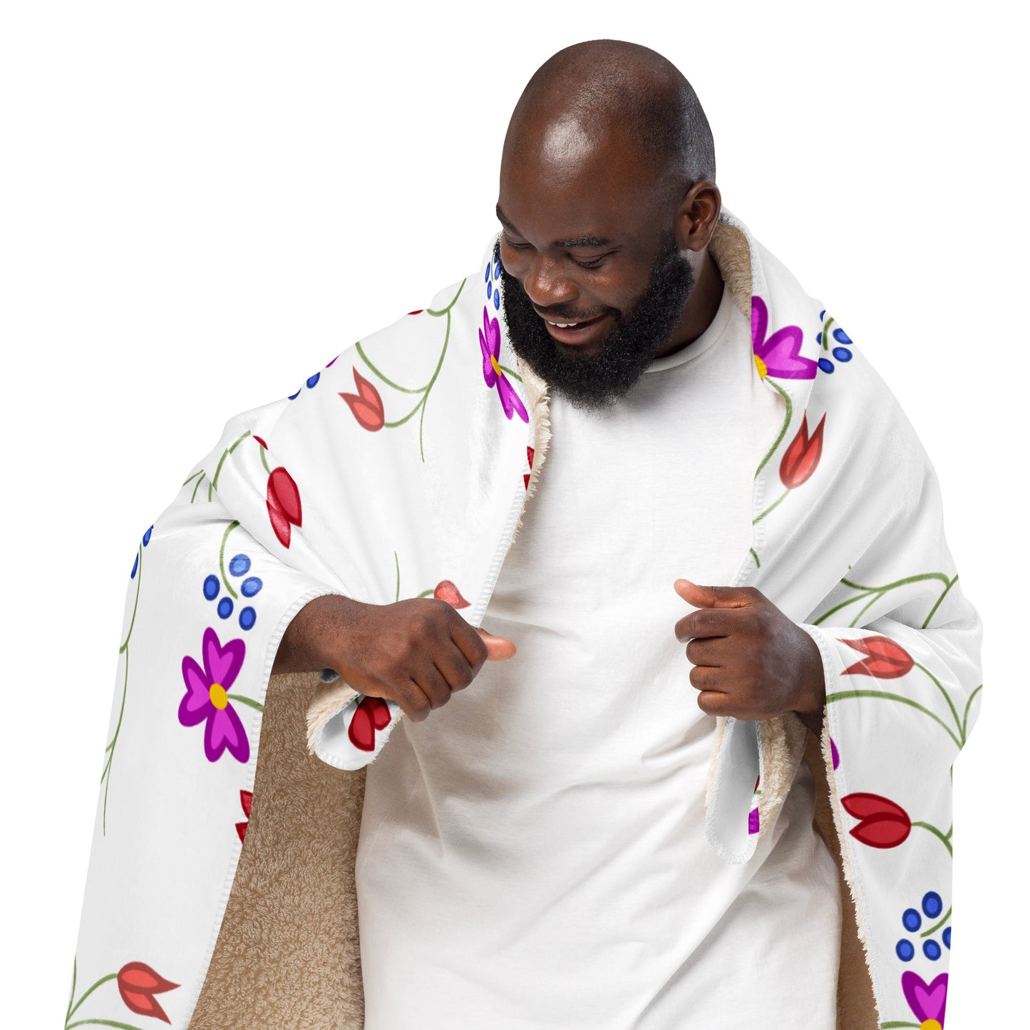 Roots Floral Sherpa blanket