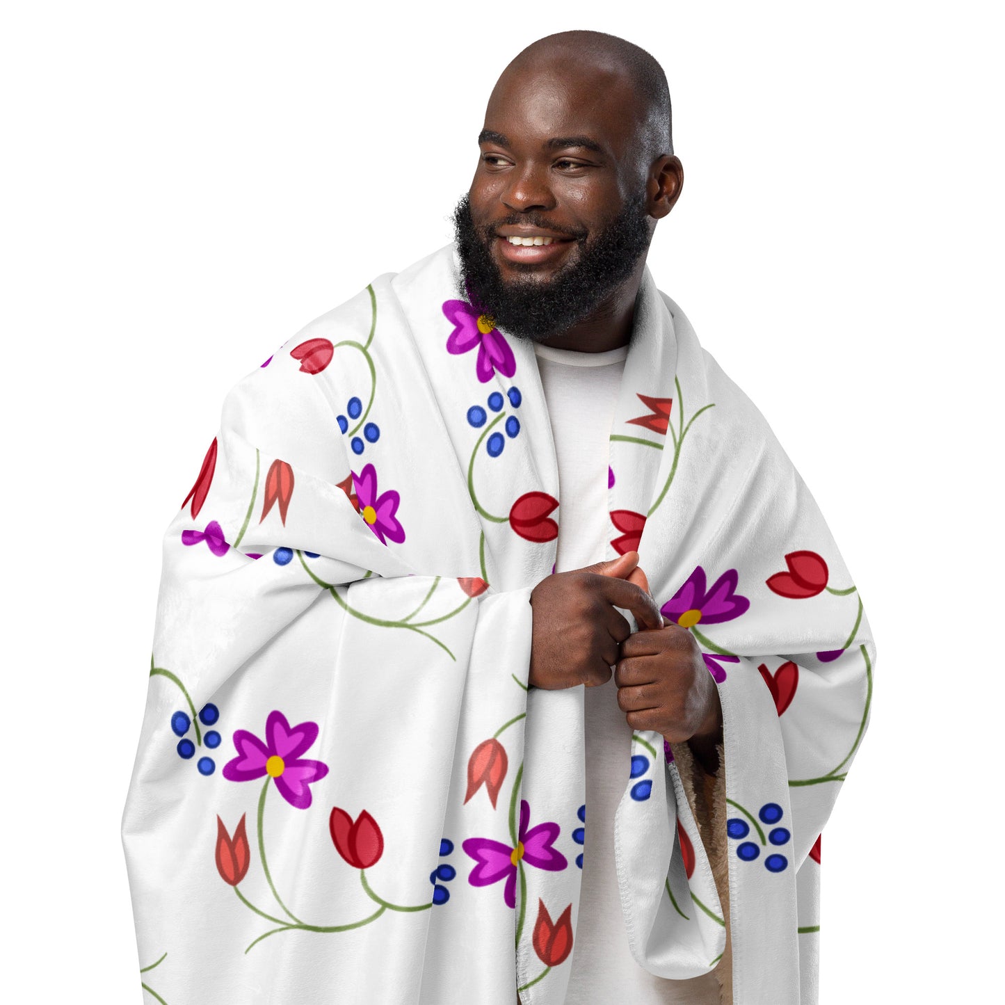 Roots Floral Sherpa blanket